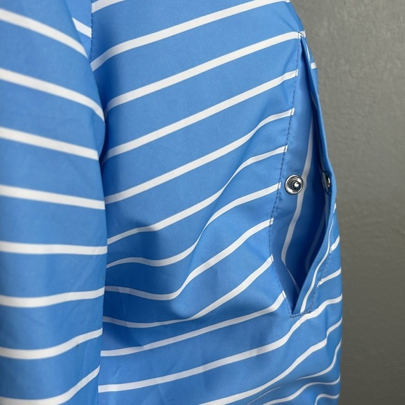 Ralph Lauren Active Sky Blue Striped Lightweight Windbreaker Zip Front Jacket M - Picture 10 of 16